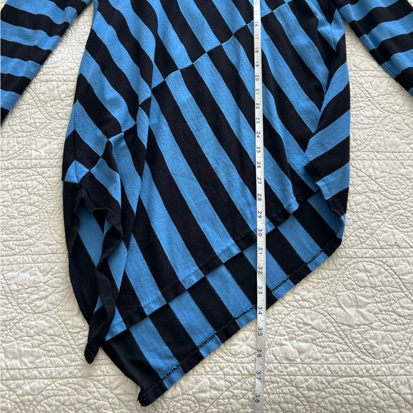 Women’s Tunic Alfani Blue Black Striped Top - Size L - Picture 5 of 14